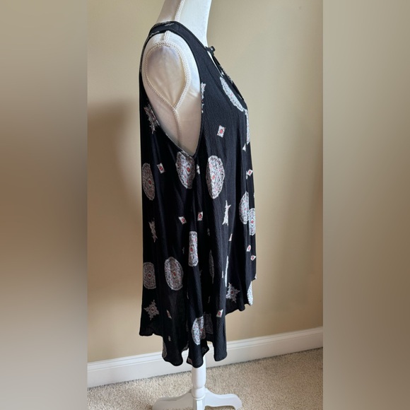 Free People Snap Out of It Swing Floral Mini Dress in Black - Picture 6 of 10